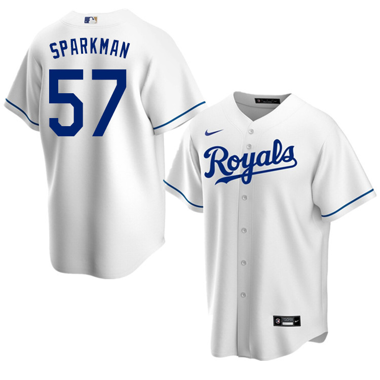 Nike Men #57 Glenn Sparkman Kansas City Royals Baseball Jerseys Sale-White